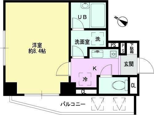 POWERHOUSE BH(1K/6階)の間取り写真