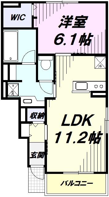 シエル・ノクターン I(1LDK/1階)の間取り写真