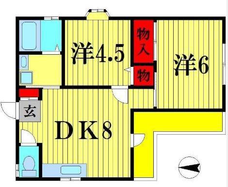 メゾンSSY(2DK/3階)の間取り写真