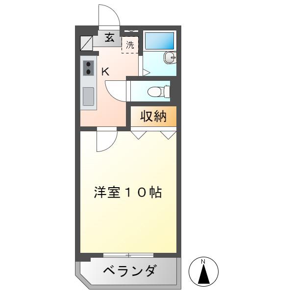 サンライズファミリアII(1K/1階)の間取り写真