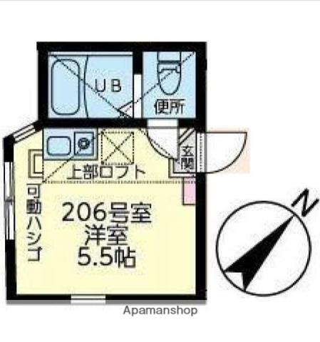 ユナイト黄金町ロザンナの杜(ワンルーム/2階)の間取り写真