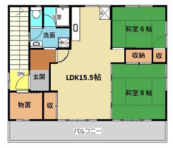 やまむらアパート(2LDK/2階)の間取り写真