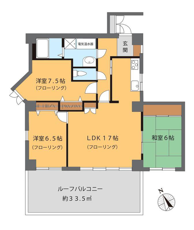 クレア日吉 2(3LDK/4階)の間取り写真