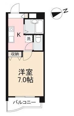 リビエール楠上(1K/2階)の間取り写真