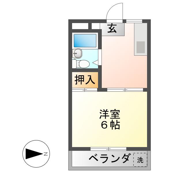 春風の庭とコテージ(1K/1階)の間取り写真