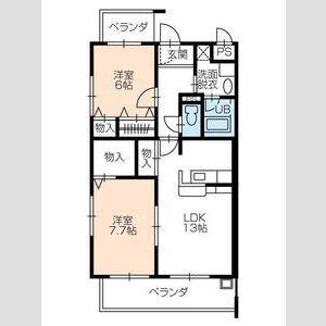 ヴァン・ティーア(2LDK/3階)の間取り写真