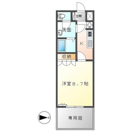 ONE PIECE(1K/1階)の間取り写真