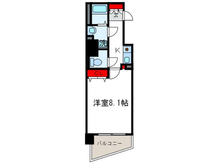 エイペックス松屋町ヴァンデユール(1K/11階)の間取り写真