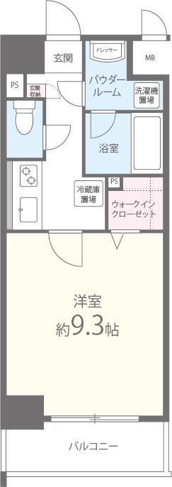 コージーコート(1K/5階)の間取り写真
