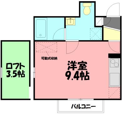 アルフィーネ茅ヶ崎(1K/2階)の間取り写真