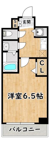 プレサンス塚本グランゲート(1K/6階)の間取り写真