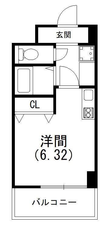 英和マンション龍禅寺(1K/3階)の間取り写真