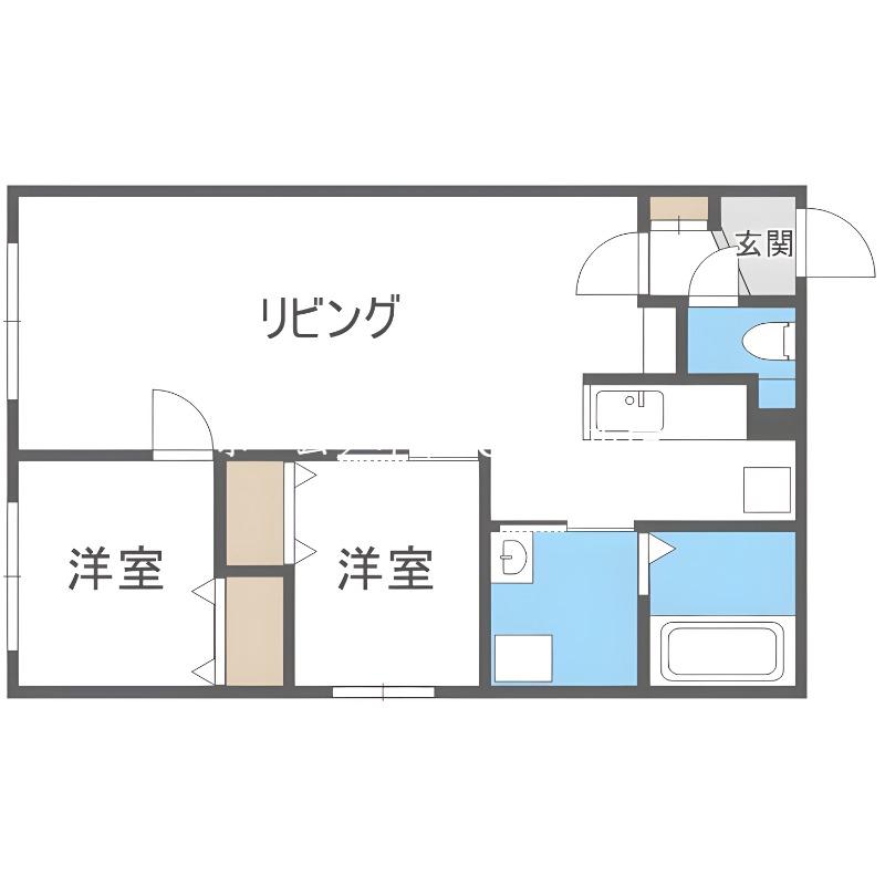 マルベックN22(2LDK/1階)の間取り写真