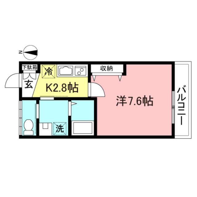 KADO武蔵小杉(1K/2階)の間取り写真