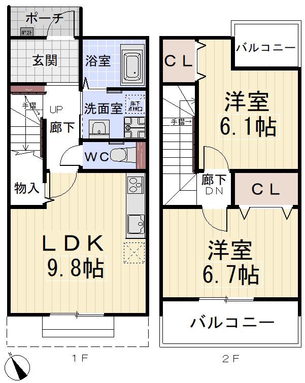 ラ・フォーリア(2LDK/1階)の間取り写真
