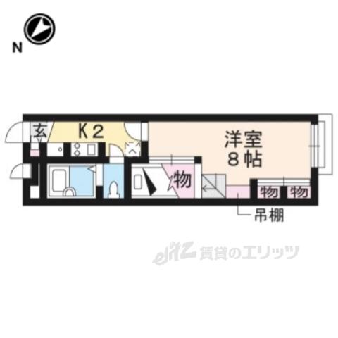 レオパレス十九(1K/2階)の間取り写真