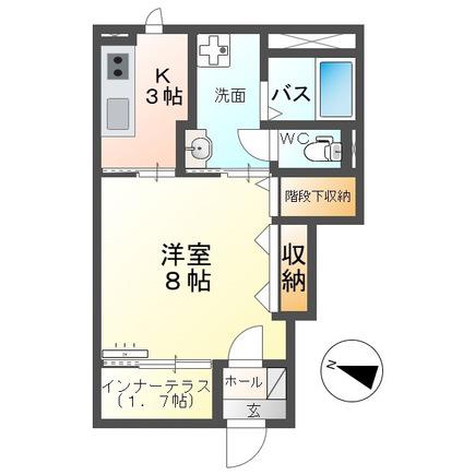 秋葉区中野アパート(1K/1階)の間取り写真