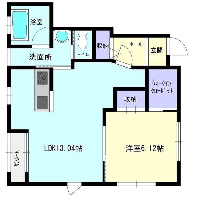 SUNNY-SIDE(1LDK/1階)の間取り写真