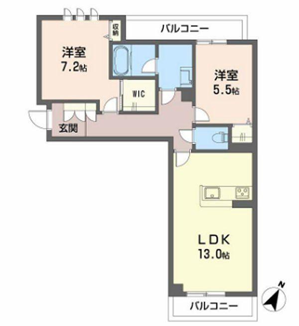 シャーメゾン ブロート(2LDK/2階)の間取り写真