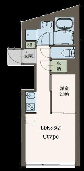 AGRACES武蔵小山II(1LDK/1階)の間取り写真