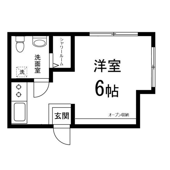 黄鶴コーポ(ワンルーム/3階)の間取り写真