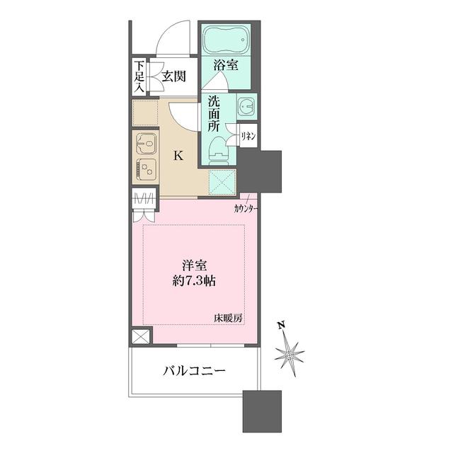 千住ザ・タワー(1K/5階)の間取り写真