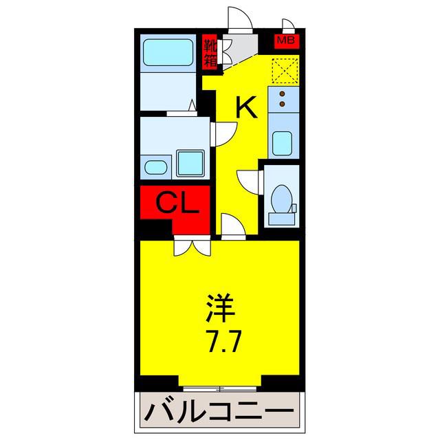 ヴィガラス姉崎(1K/1階)の間取り写真