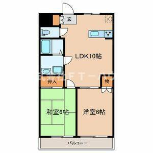 広尾レジデンス(2LDK/2階)の間取り写真