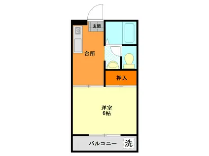 メゾン・ベルウッド(1DK/2階)の間取り写真