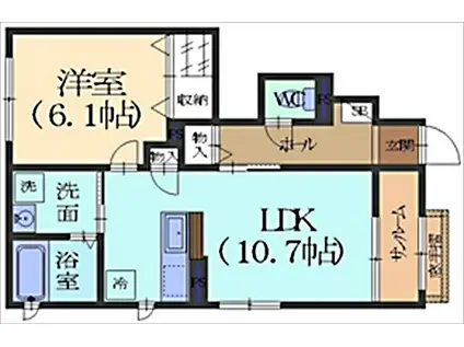 アドミラブールB棟(1LDK/1階)の間取り写真