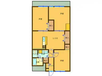 グレイス ローズ 501号(3LDK/5階)の間取り写真