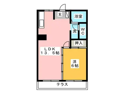 ファミールOTA(1LDK/1階)の間取り写真