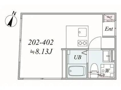 TRIAS512(ワンルーム/3階)の間取り写真