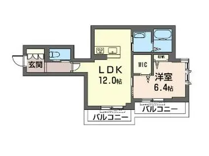 ラ フォレスタI(1LDK/1階)の間取り写真