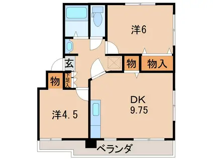 半沢マンション(2DK/4階)の間取り写真