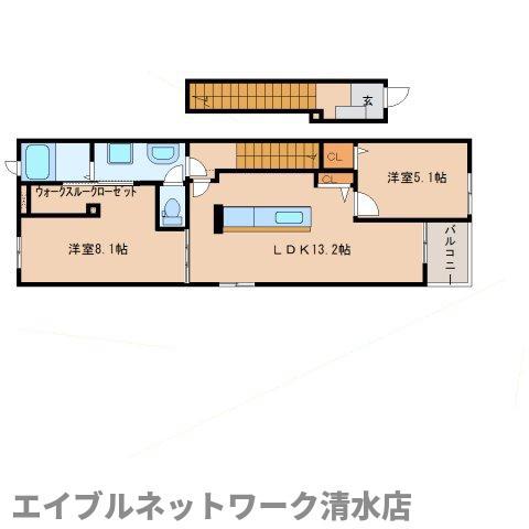 ローレル(2LDK/2階)の間取り写真