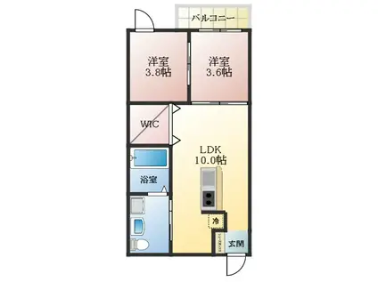 STAY THE HOUSE河内国分(2LDK/2階)の間取り写真