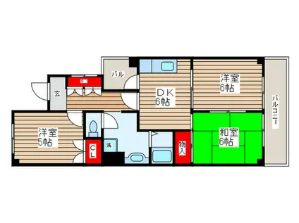 リシェス久米川2号館(3DK/3階)の間取り写真