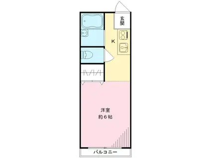 パ-クサイド坂本II(ワンルーム/1階)の間取り写真