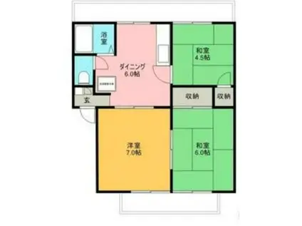 ビバライフ(3DK/2階)の間取り写真