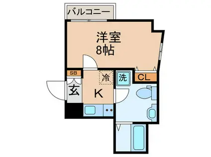 GENOVIA西新井大師GREENVEIL(1K/6階)の間取り写真