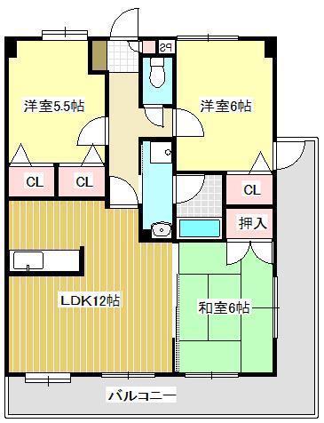 ベストビルディング(3LDK/5階)の間取り写真