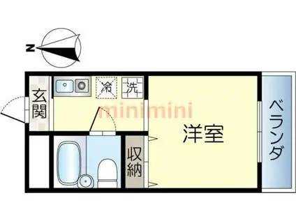 ロイヤルミサワ(1K/6階)の間取り写真