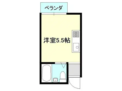 ヴィラ南万代(ワンルーム/1階)の間取り写真