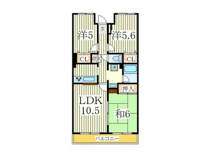 サポーレ天王台(3LDK/2階)の間取り写真