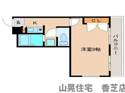 レオパレス21二上(1K/1階)の間取り写真