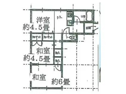 睦町厚生年金(3DK/4階)の間取り写真