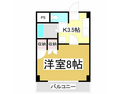 レジデンス赤羽(1K/2階)の間取り写真