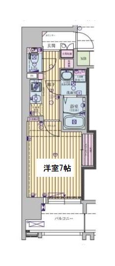 ファーストフィオーレ本町イースト(1K/11階)の間取り写真
