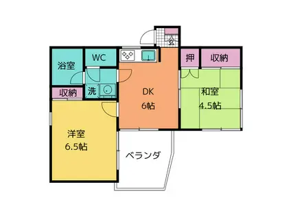 フジタ鳥羽マンション(2DK/2階)の間取り写真